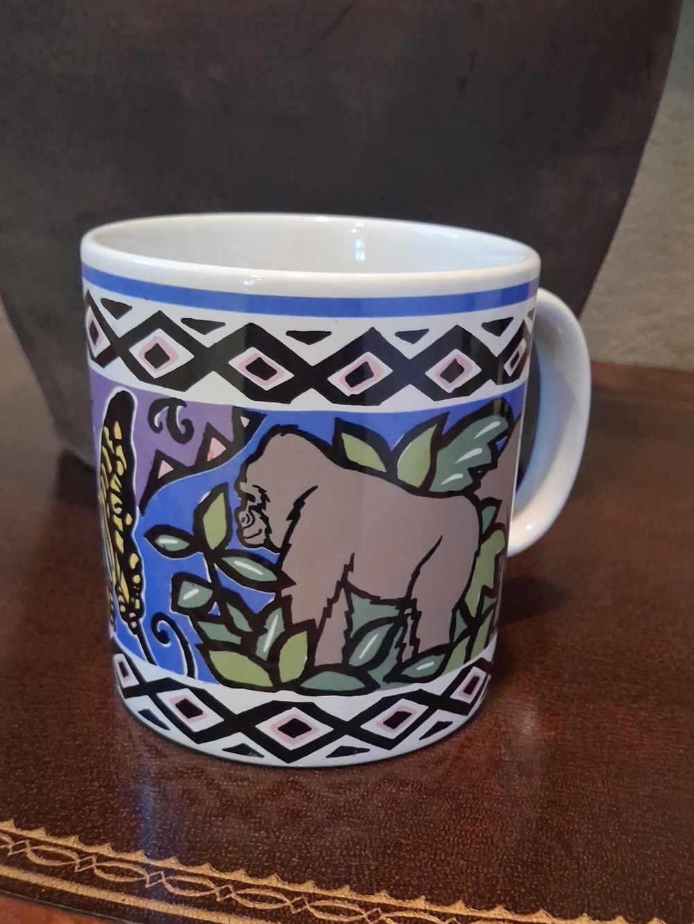 Vintage 80's Jill Gotschalk Design Wildlife Mug Zoological Society Of San Diego